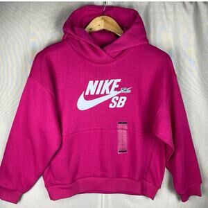 New Nike SB Kids/Youth Icon Pink Hoodie sz Large Boys/Girls Sweatshirt NWT